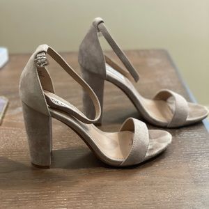 Carrson Taupe Suede Heels